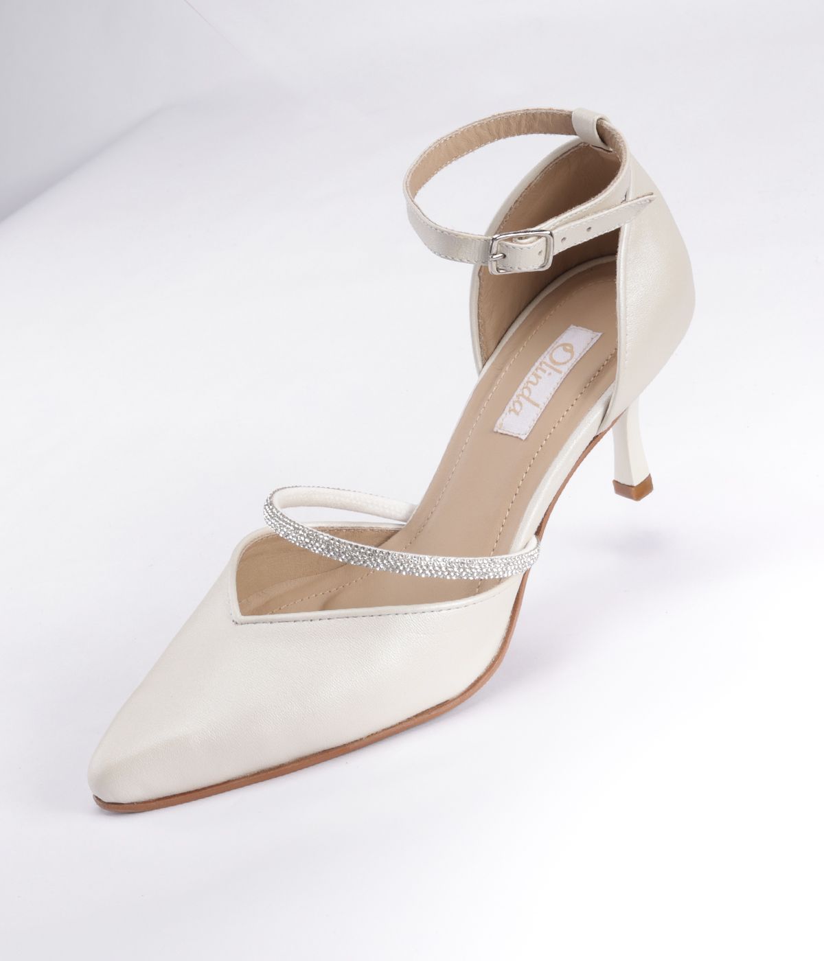 Stiletto Cloud Nacarado c/ Strass Plata T/6F