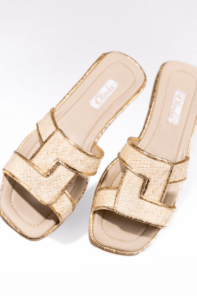 ZAPATILLA DE KARANDAY C/ CUERO DORADO